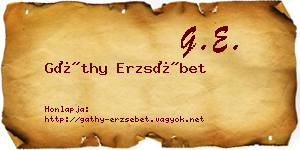 Gáthy Erzsébet névjegykártya